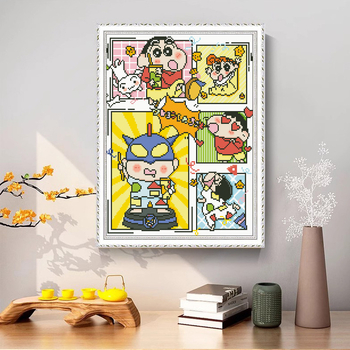 Komplet križnog šivanja 11CT bijelo platno, uzorak Cartoon/Anime, za dekor dnevnog boravka i spavaće sobe, materijal poliester-pamučni