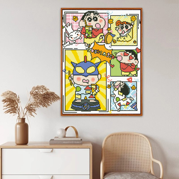 Komplet križnog šivanja 11CT bijelo platno, uzorak Cartoon/Anime, za dekor dnevnog boravka i spavaće sobe, materijal poliester-pamučni