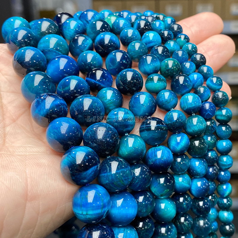 Jingde Jewelry 8mm 7A kraljevsko plavo tigrovo oko labave perle – okrugle perle za DIY nakit