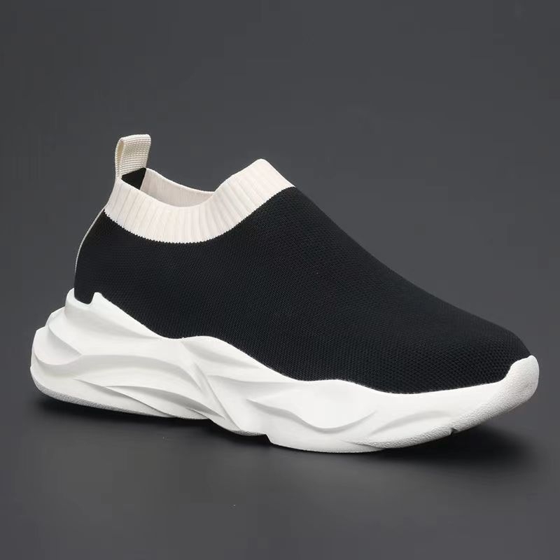 Ανδρικά sneakers από διχτυωτό ύφασμα, αναπνεύσιμα, με παχιά σόλα για αύξηση ύψους