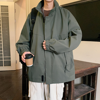Férfi dzseki 2025 tavasz, koreai stílus, slim fit, casual munkaruházat, álló gallér, kültérre