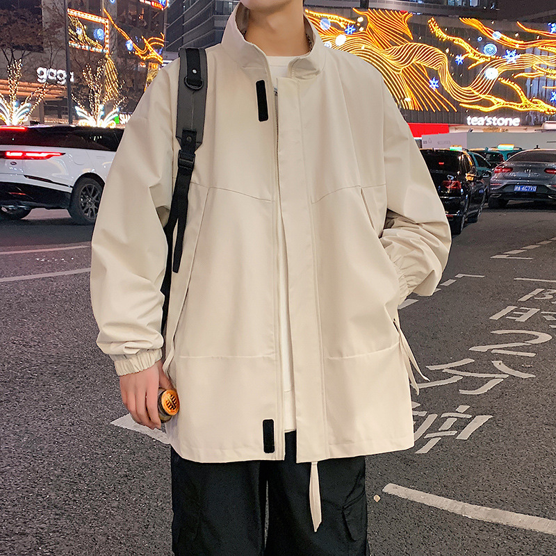 Férfi dzseki 2025 tavasz, koreai stílus, slim fit, casual munkaruházat, álló gallér, kültérre