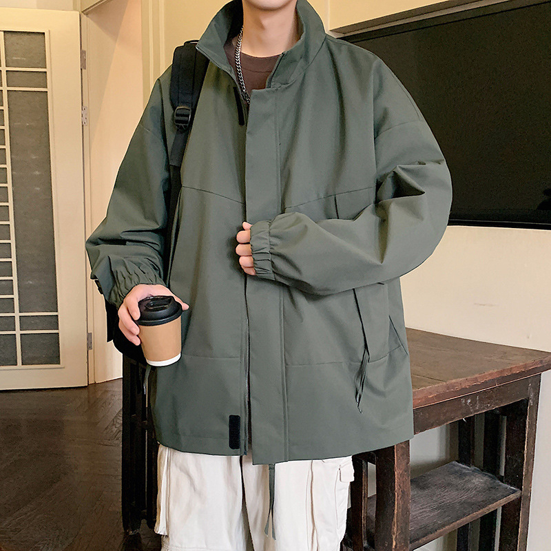 Férfi dzseki 2025 tavasz, koreai stílus, slim fit, casual munkaruházat, álló gallér, kültérre