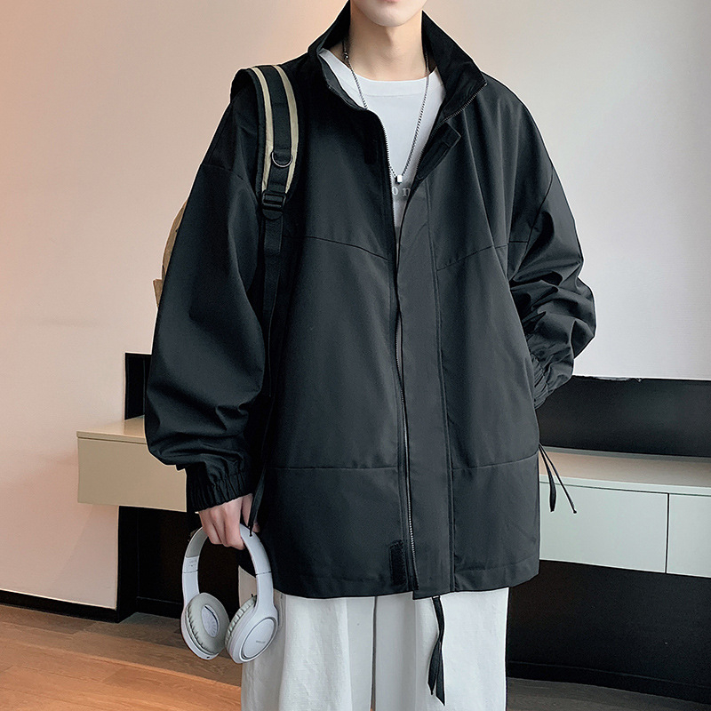 Férfi dzseki 2025 tavasz, koreai stílus, slim fit, casual munkaruházat, álló gallér, kültérre
