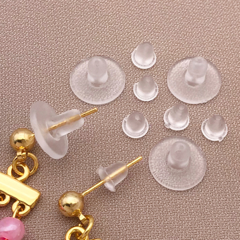 DIY nakit: dodaci za naušnice, silikonske stražnje kopče protiv ispadanja, prozirne plastične kapice