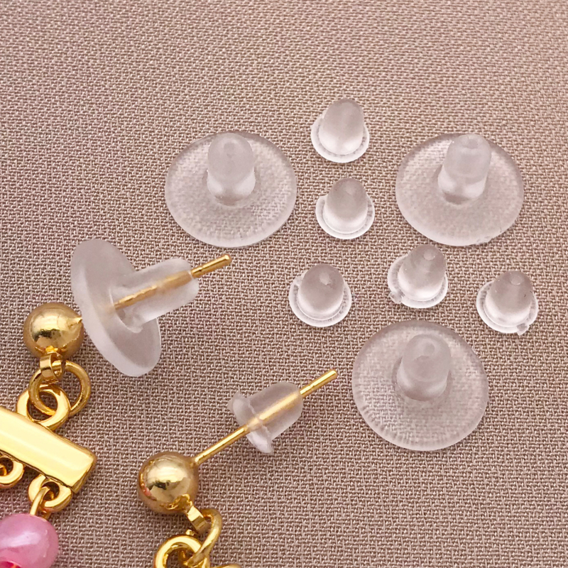 DIY nakit: dodaci za naušnice, silikonske stražnje kopče protiv ispadanja, prozirne plastične kapice