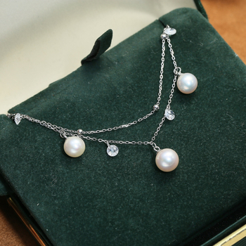 Osnova za narukvicu sa perlama od S925 sterling srebra, dvostruki lanac, DIY komad nakita 5-8 mm