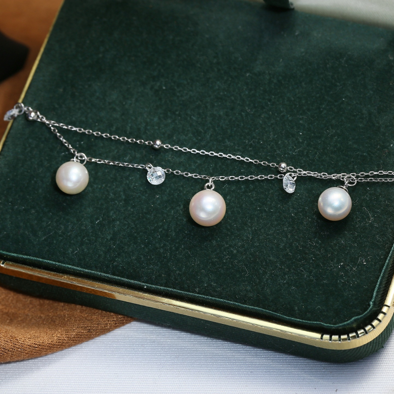 Osnova za narukvicu sa perlama od S925 sterling srebra, dvostruki lanac, DIY komad nakita 5-8 mm