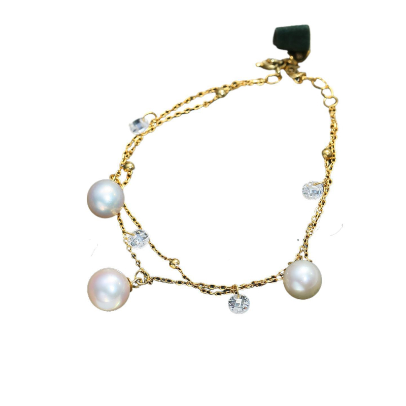 Osnova za narukvicu sa perlama od S925 sterling srebra, dvostruki lanac, DIY komad nakita 5-8 mm