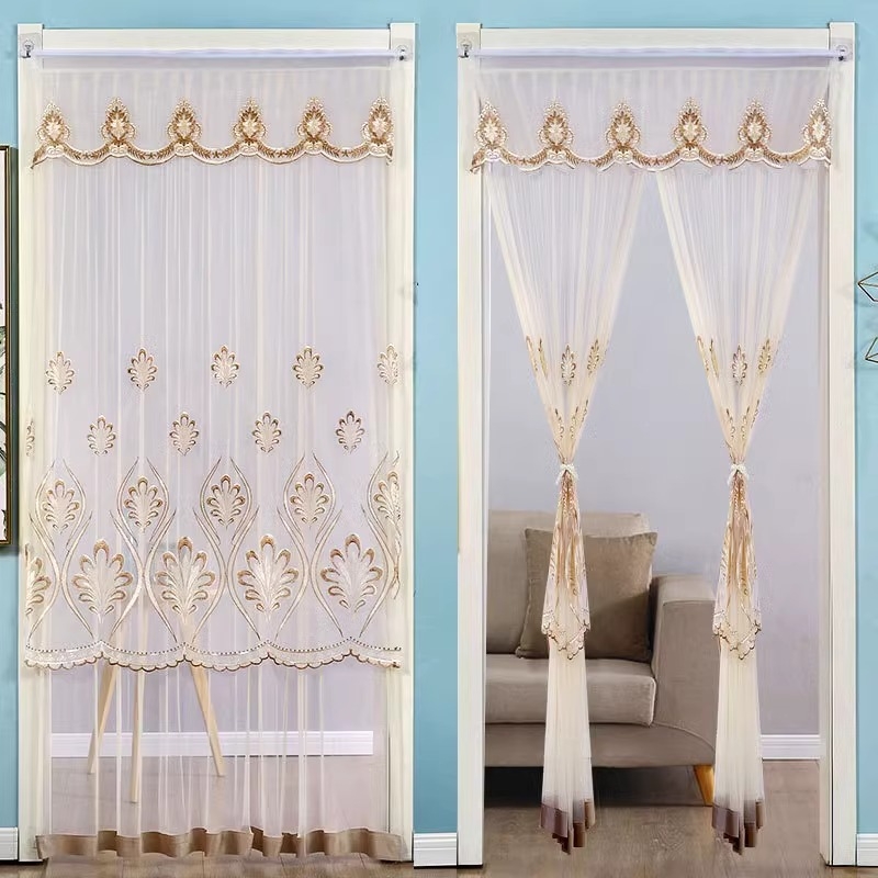 Tekstilna zavjesa za vrata s mrežom protiv komaraca, čipkasta zavjesa za spavaću sobu, pregradna zavjesa, feng shui, kupaonica, ljetna poluzavjesa