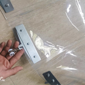 Prozirna PVC zavjesa za vrata za kućnu i poslovnu upotrebu, pregradni zavjese za klima uređaj s kukicama, otporna na vjetar, sklopiva klizna mekana zavjesa za vrata
