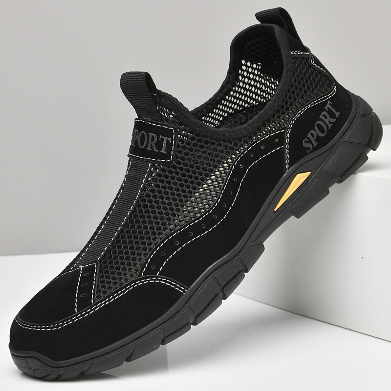 Muške ljetne prozračne slip-on tenisice s mrežastim gornjim dijelom, u Old Beijing stilu, lagana mekana potplata za šetnju i putovanja