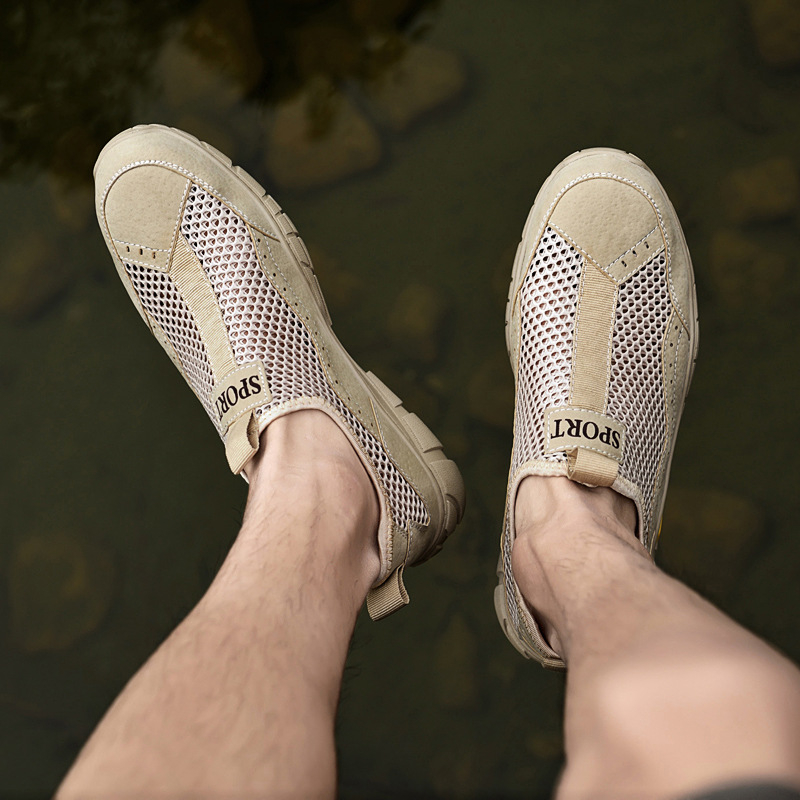 Muške ljetne prozračne slip-on tenisice s mrežastim gornjim dijelom, u Old Beijing stilu, lagana mekana potplata za šetnju i putovanja