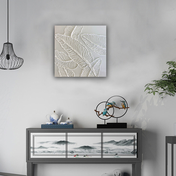 Minimalist alb, relief 3D, artă abstractă cu textură – peisaj pe pânză pentru pereții hotelului