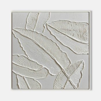 Minimalist alb, relief 3D, artă abstractă cu textură – peisaj pe pânză pentru pereții hotelului