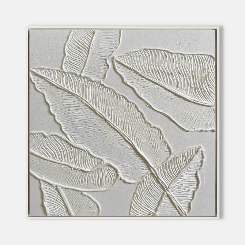 Minimalist alb, relief 3D, artă abstractă cu textură – peisaj pe pânză pentru pereții hotelului
