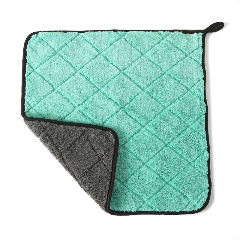 Krpa za čišćenje automobila od coral fleeca, s prešivanim mrežastim uzorkom, debela, visoka apsorpcija, bez dlačica, 40×40 cm