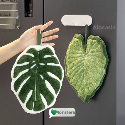 Visiaca utierka na ruky s motívom Calathea turtle leaf, hrubá a savá, do kúpeľne a kuchyne