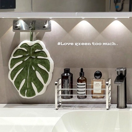 Висяща кърпа за ръце с мотив Calathea turtle leaf, дебела и абсорбираща, за баня и кухня