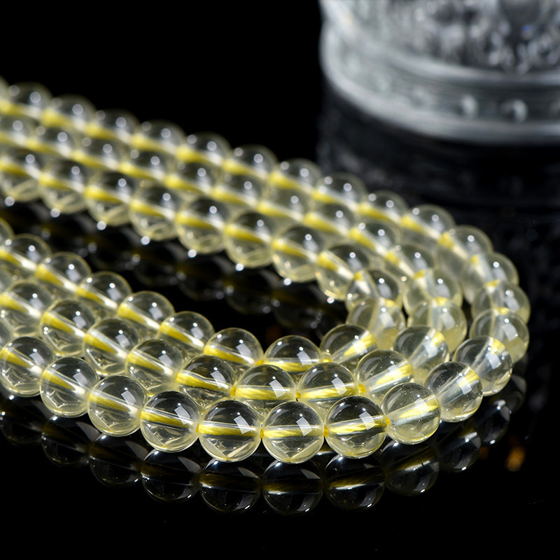 Prirodne citrin kristal perle 7A, okrugle perle, poliproizvodi za DIY nakit, veleprodaja