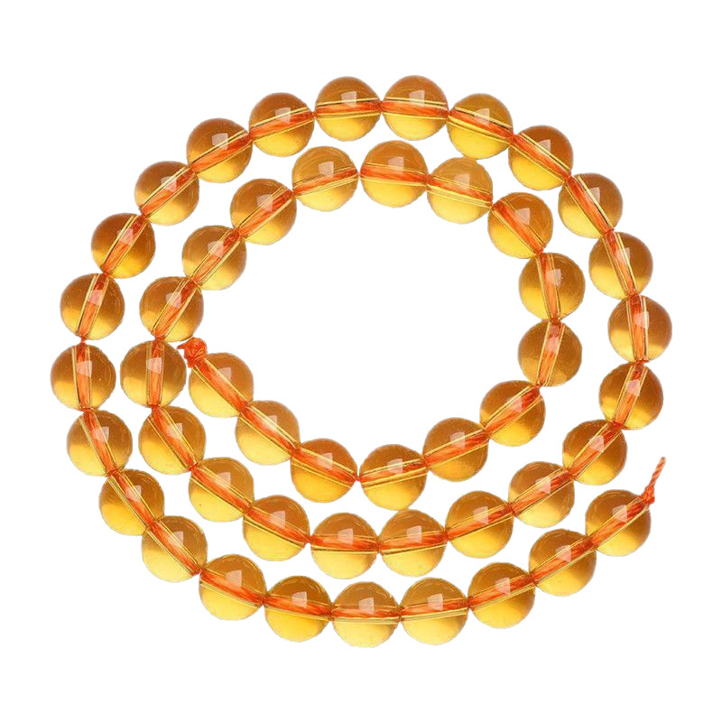 Prirodne citrin kristal perle 7A, okrugle perle, poliproizvodi za DIY nakit, veleprodaja