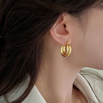 Cercei circulari în stil european și american pentru femei, designer, accesorii de modă elegante și versatile