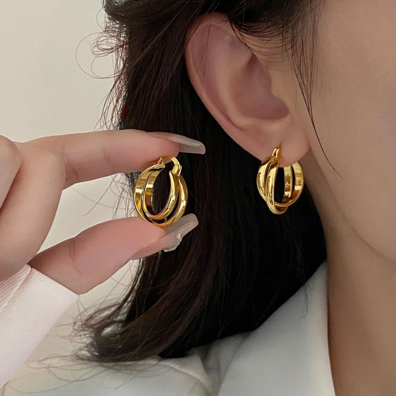Cercei circulari în stil european și american pentru femei, designer, accesorii de modă elegante și versatile