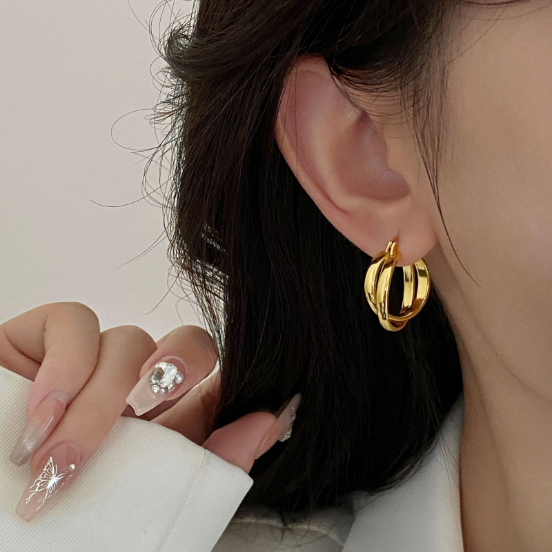 Cercei circulari în stil european și american pentru femei, designer, accesorii de modă elegante și versatile