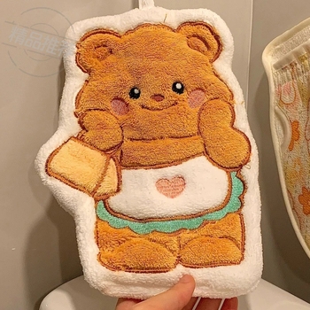 Butter Bear висяща хавлия за ръце за кухня и баня, абсорбираща бързосъхнеща, малка хавлия за деца, дебел плат