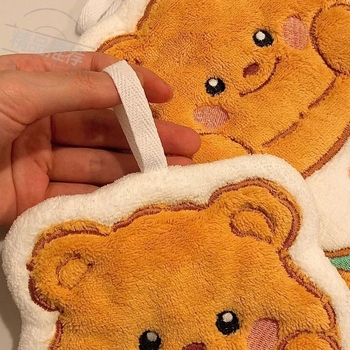 Butter Bear висяща хавлия за ръце за кухня и баня, абсорбираща бързосъхнеща, малка хавлия за деца, дебел плат