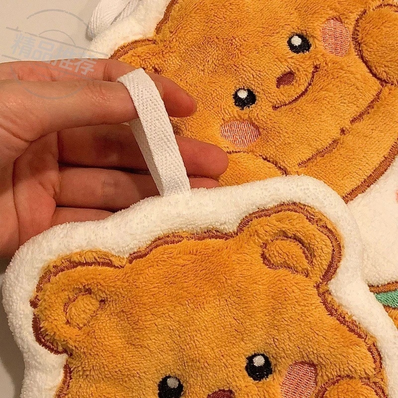 Butter Bear висяща хавлия за ръце за кухня и баня, абсорбираща бързосъхнеща, малка хавлия за деца, дебел плат