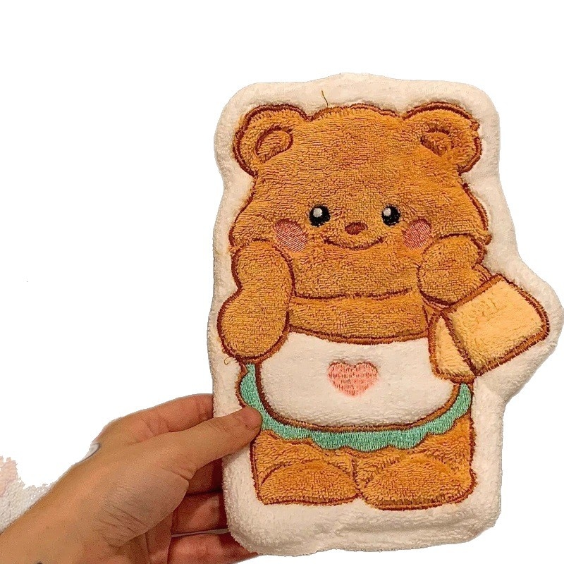 Butter Bear висяща хавлия за ръце за кухня и баня, абсорбираща бързосъхнеща, малка хавлия за деца, дебел плат