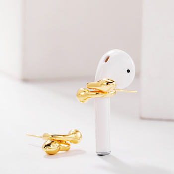 AirPods naušnice protiv gubitka, 925 srebrna igla, INS stil zmijskog omotača za bežične slušalice