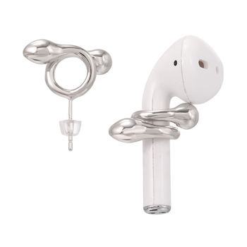 AirPods naušnice protiv gubitka, 925 srebrna igla, INS stil zmijskog omotača za bežične slušalice