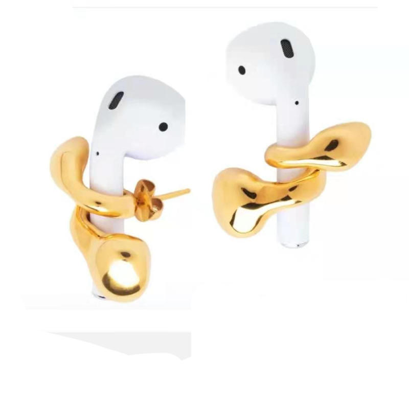 AirPods naušnice protiv gubitka, 925 srebrna igla, INS stil zmijskog omotača za bežične slušalice