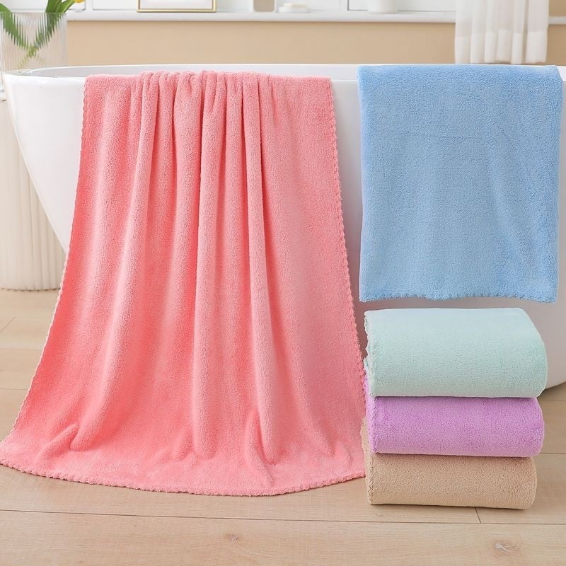 Prosop de baie și plajă din fleece coral, pentru bebeluși, copii și adulți; moale și foarte absorbant