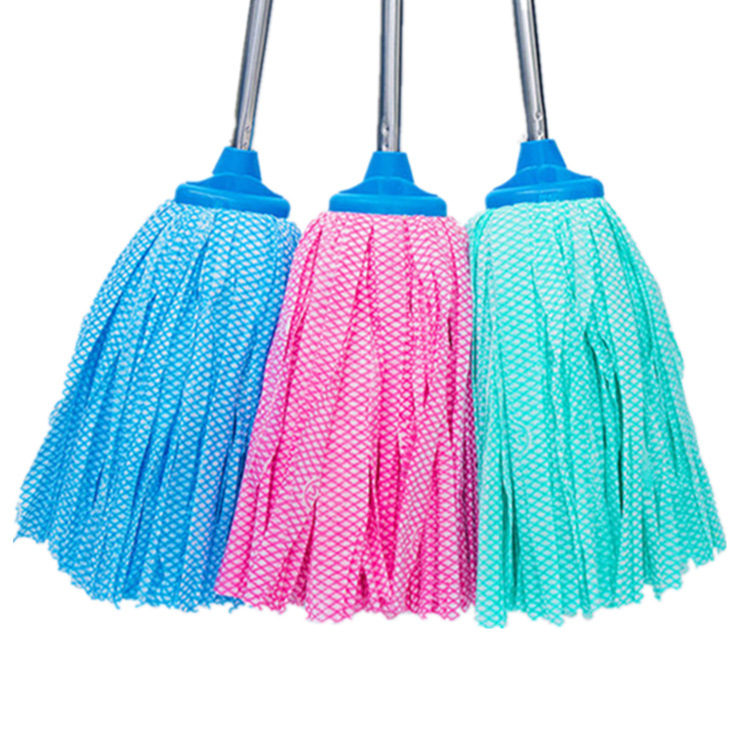 Fuya mop s plastičnom glavom i drvenom drškom, ovalna glava, spunlace tkanina, kućni absorbentni mop