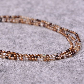 Mingdu Crystal Агат с кафени ивици, фасетирани полуготови мъниста, 2–4 мм