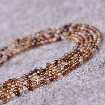 Mingdu Crystal Агат с кафени ивици, фасетирани полуготови мъниста, 2–4 мм