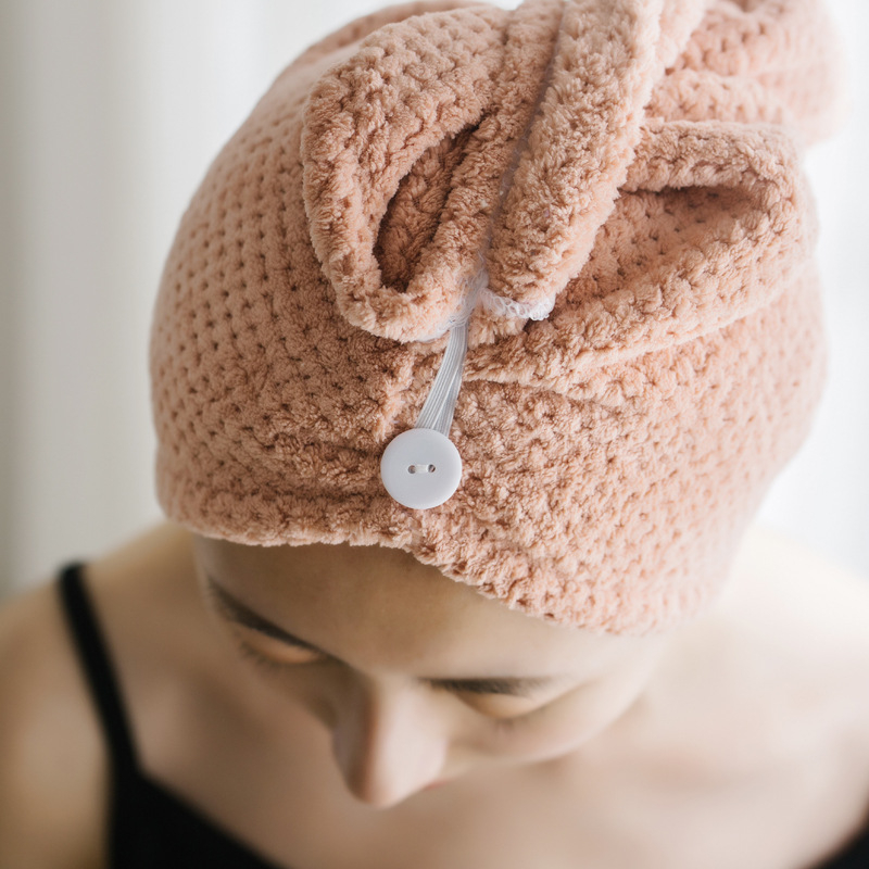 Kapa za sušenje kose s warp-knit tkaninom i uzorkom pineapple-grid, mikrovlakana, jednofarbna, debela