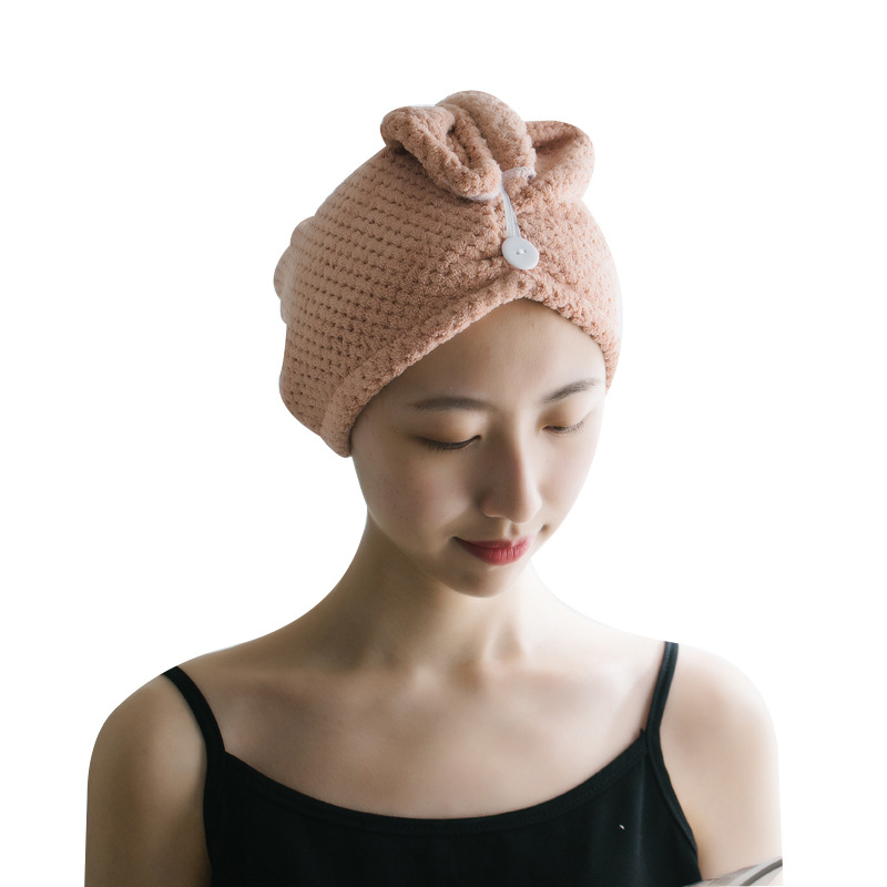 Kapa za sušenje kose s warp-knit tkaninom i uzorkom pineapple-grid, mikrovlakana, jednofarbna, debela