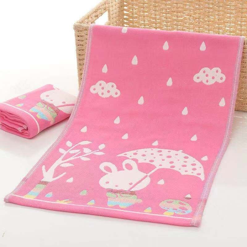 Prosop de copii din bumbac, jacquard cu trei straturi, 25×50 cm, design cu personaje de desene animate
