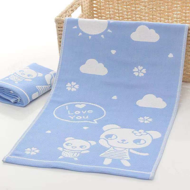 Prosop de copii din bumbac, jacquard cu trei straturi, 25×50 cm, design cu personaje de desene animate