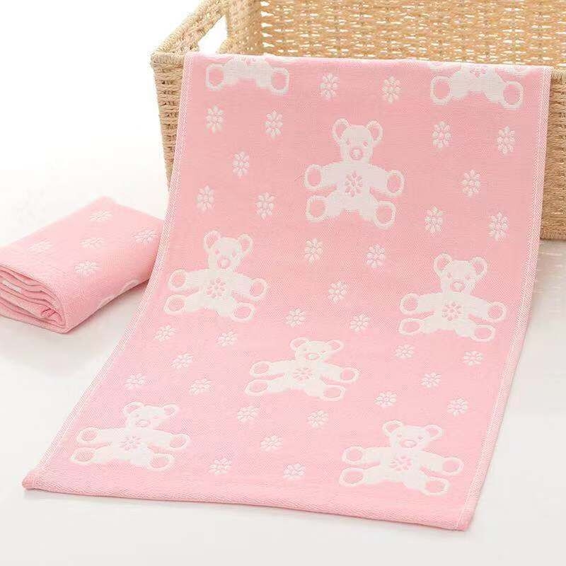 Prosop de copii din bumbac, jacquard cu trei straturi, 25×50 cm, design cu personaje de desene animate