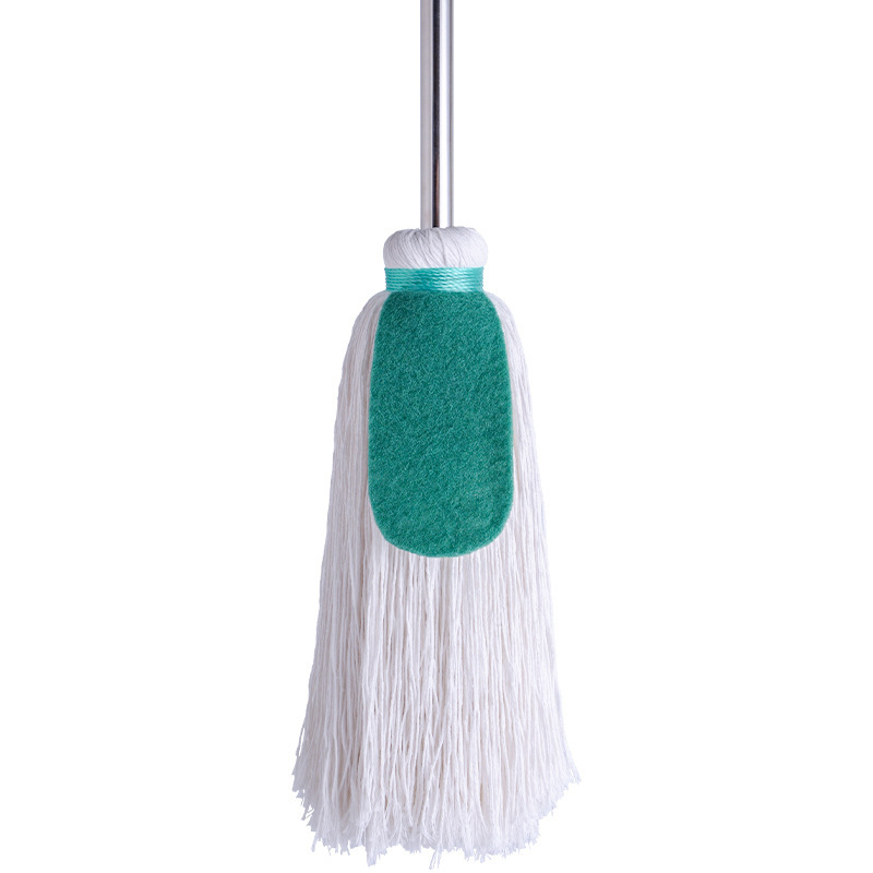 Starinski mop za pod s šipkom od nehrđajućeg čelika, ručno izrađen, s pamuknim nitima, otporan i tradicionalan dizajn.