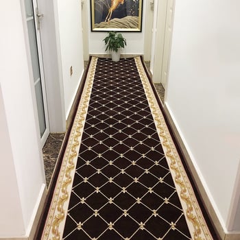 Χαλί Jacquard για διαδρόμους ξενοδοχείων, μακρύ λωρίδα για οικιακή χρήση σε σαλόνι και κρεβατοκάμαρα, αντιολισθητικό χαλάκι εισόδου με πλήρη κάλυψη, προσαρμοζόμενο μέγεθος
