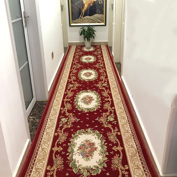 Χαλί Jacquard για διαδρόμους ξενοδοχείων, μακρύ λωρίδα για οικιακή χρήση σε σαλόνι και κρεβατοκάμαρα, αντιολισθητικό χαλάκι εισόδου με πλήρη κάλυψη, προσαρμοζόμενο μέγεθος