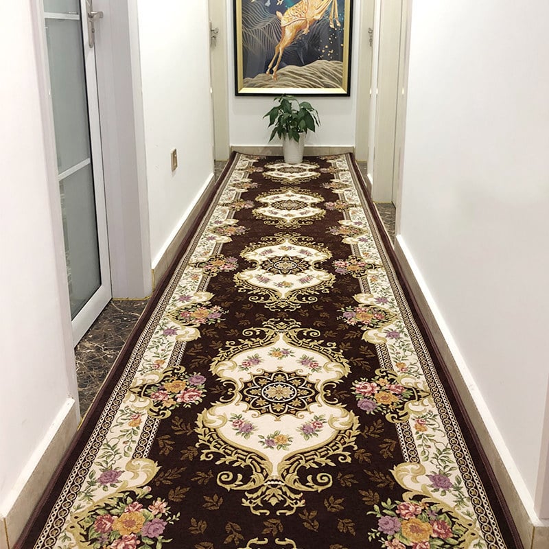Χαλί Jacquard για διαδρόμους ξενοδοχείων, μακρύ λωρίδα για οικιακή χρήση σε σαλόνι και κρεβατοκάμαρα, αντιολισθητικό χαλάκι εισόδου με πλήρη κάλυψη, προσαρμοζόμενο μέγεθος