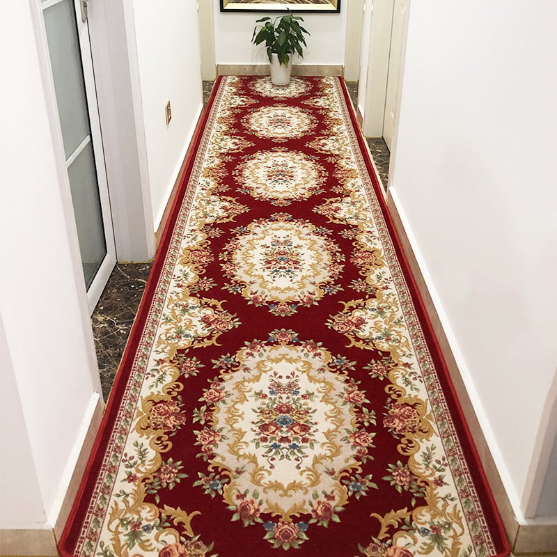 Χαλί Jacquard για διαδρόμους ξενοδοχείων, μακρύ λωρίδα για οικιακή χρήση σε σαλόνι και κρεβατοκάμαρα, αντιολισθητικό χαλάκι εισόδου με πλήρη κάλυψη, προσαρμοζόμενο μέγεθος