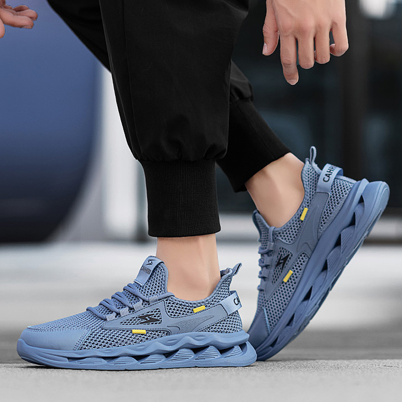 Légáteresztő tavaszi férfi cipő – könnyű, sportos casual edzőcipő Flyknit felsőrésszel